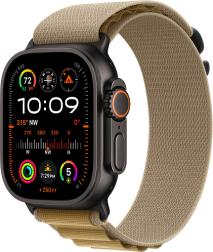 Apple Watch Ultra 2 (2024) 49mm Black Titanium Case with Tan Alpine Loop Small