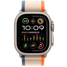 Apple Watch Ultra 2, 49мм, корпус из титана, ремешок Trail цвета «оранжевый/бежевый»